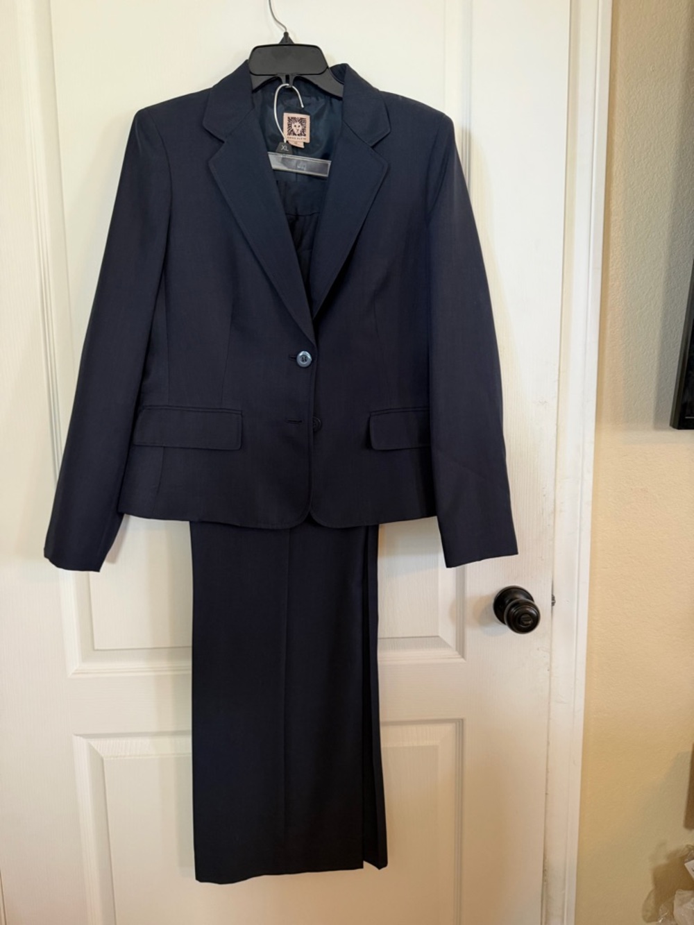 NWT Anne Klein Dark Navy Women's Wide Leg/Blazer Pantsuit     Size 12
